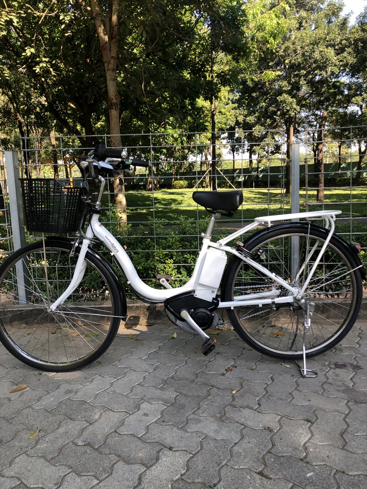 Xe đạp điện Nhật trợ lực Yamaha Pas Natura màu bạc